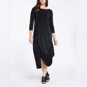 Sympli Black Women's Swag Tunic 3/4 Sleeve Dress, Size 14, NWT